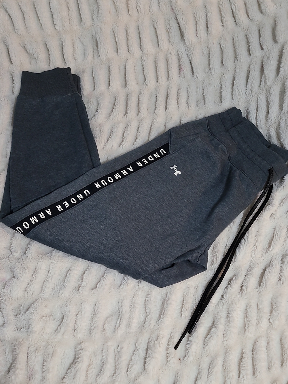 Adult Under Armour Dark Gray Logo Tape Joggers